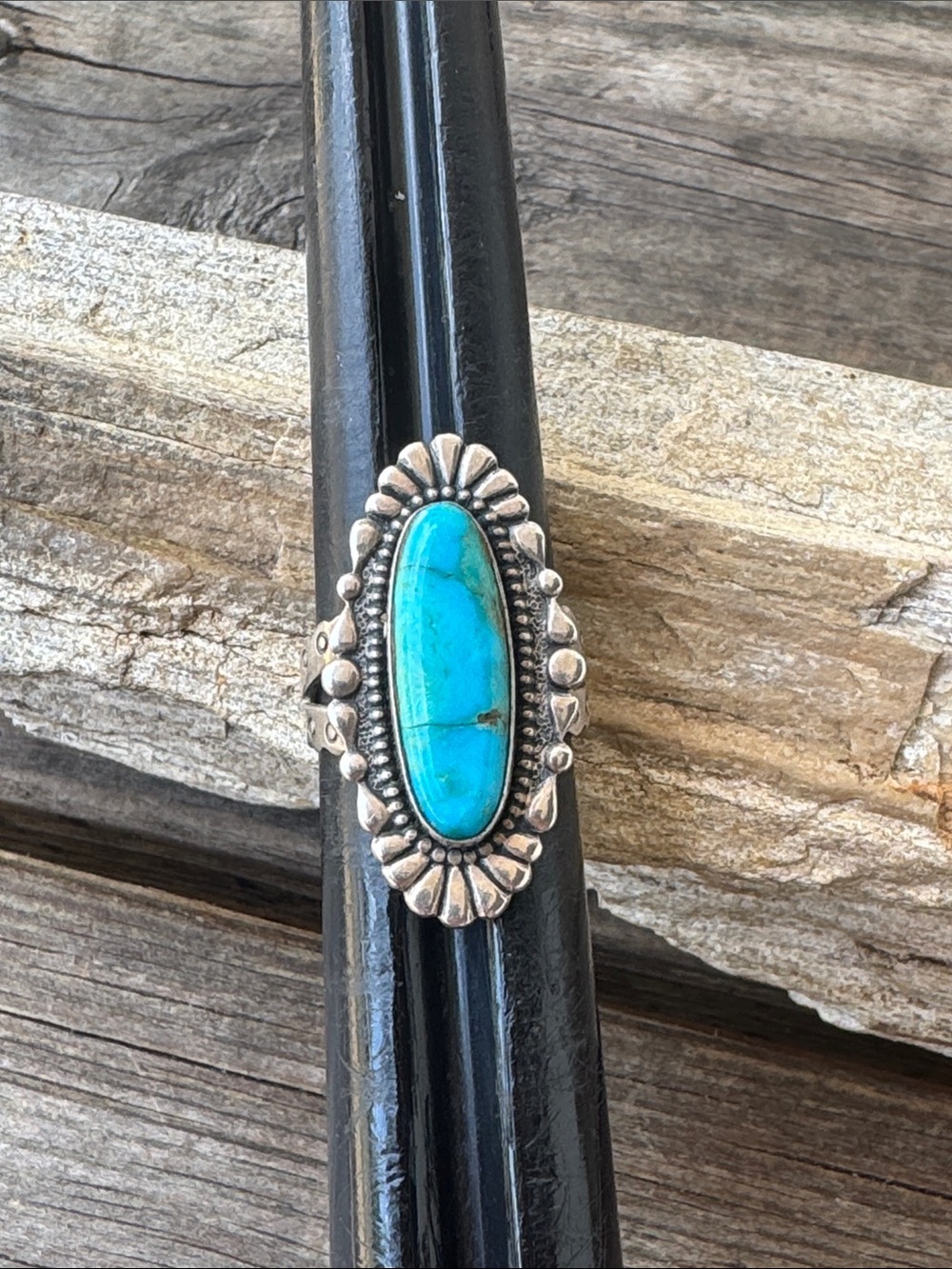 Native American Sterling SIlver Ring With Turquoise